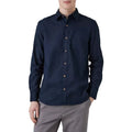 Navy - Front - Mantaray Mens Textured Twill Shirt