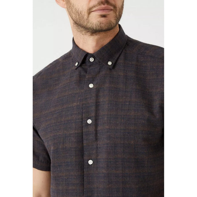 Gold - Side - Maine Mens Checked Shirt