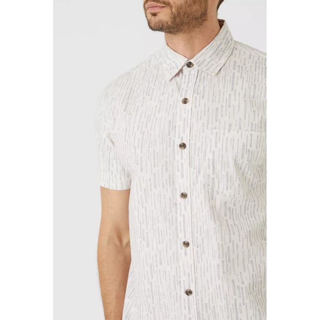 Off White - Side - Mantaray Mens Printed Shirt