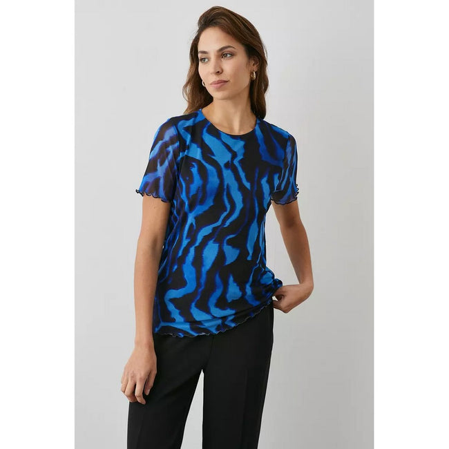 Blue - Side - Principles Womens-Ladies Ombre Mesh T-Shirt