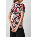 Pink-Black - Back - Principles Womens-Ladies Abstract Mesh T-Shirt