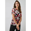 Pink-Black - Lifestyle - Principles Womens-Ladies Abstract Mesh T-Shirt