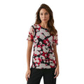 Pink-Black - Front - Principles Womens-Ladies Abstract Mesh T-Shirt