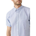 Navy-White - Side - Maine Mens Checked Woven Shirt