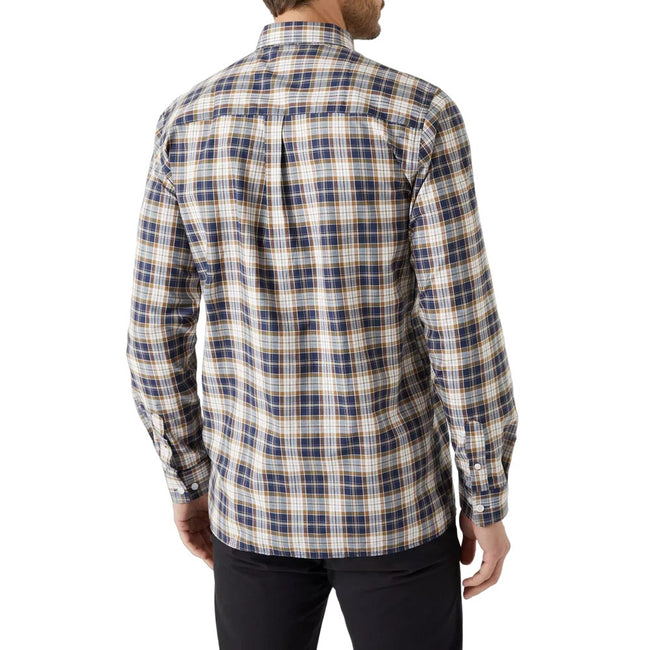 Rust - Back - Maine Mens Combi Checked Shirt