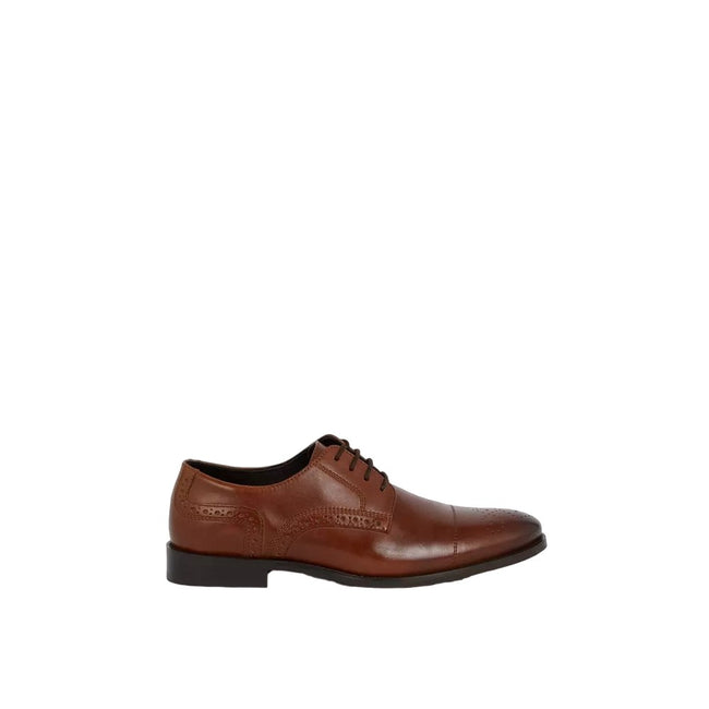 Dark Tan - Side - Debenhams Mens Poplar Leather Brogues