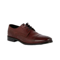 Burgundy - Front - Debenhams Mens Poplar Leather Brogues