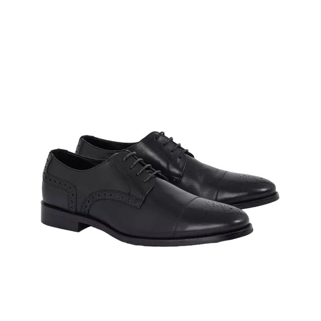 Black - Front - Debenhams Mens Poplar Leather Brogues