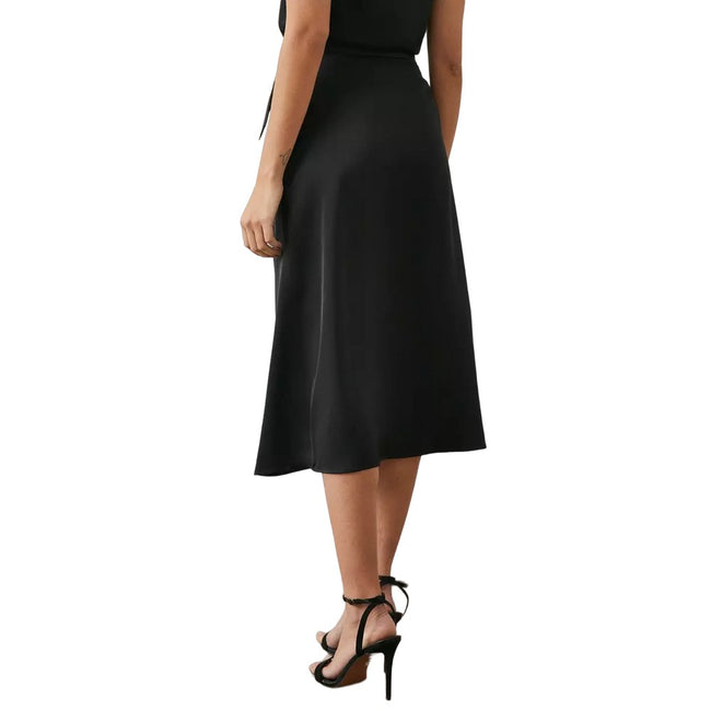 Black - Back - Principles Womens-Ladies Satin D-Ring Midi Skirt