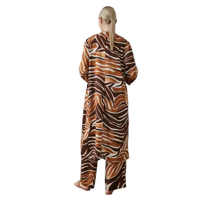 Brown - Back - Principles Womens-Ladies Giraffe Print Longline Kimono