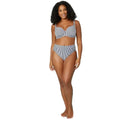 White-Navy - Pack Shot - Gorgeous Womens-Ladies Stripe Padded Bikini Top