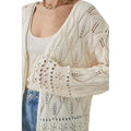 Cream - Side - Principles Womens-Ladies Crochet Cardigan