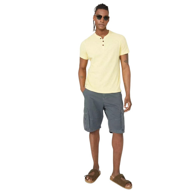 Dark Grey - Pack Shot - Mantaray Mens Garment Dyed Cargo Shorts