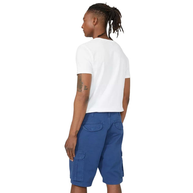 Mid Blue - Back - Mantaray Mens Garment Dyed Cargo Shorts