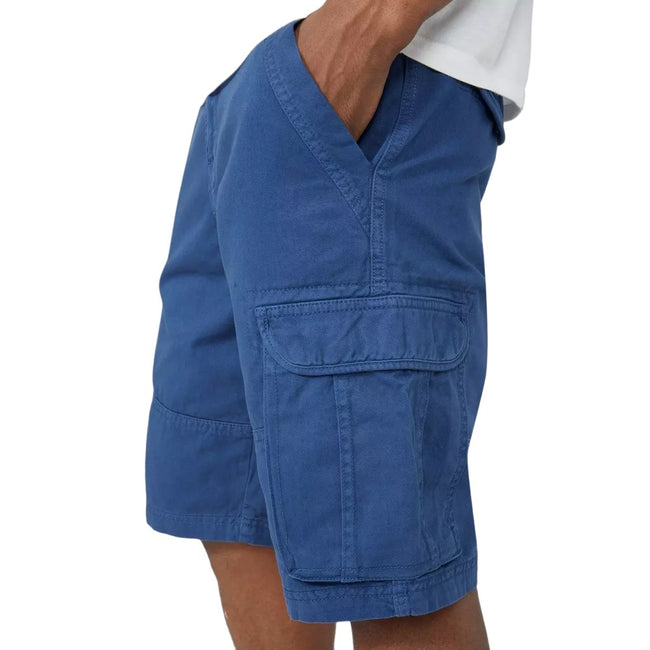 Mid Blue - Side - Mantaray Mens Garment Dyed Cargo Shorts