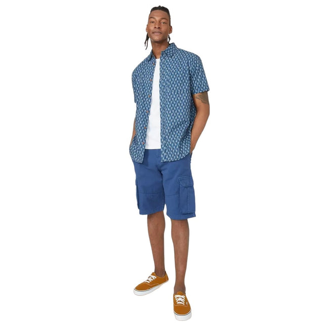 Mid Blue - Pack Shot - Mantaray Mens Garment Dyed Cargo Shorts