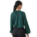 Teal - Back - Principles Womens-Ladies Abstract Blouson Sleeve Top