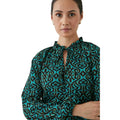 Teal - Lifestyle - Principles Womens-Ladies Abstract Blouson Sleeve Top