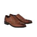 Dark Tan - Front - Debenhams Mens Leather Airsoft Brogues