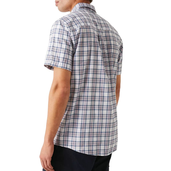 Gray - Back - Maine Mens Light Base Check Shirt