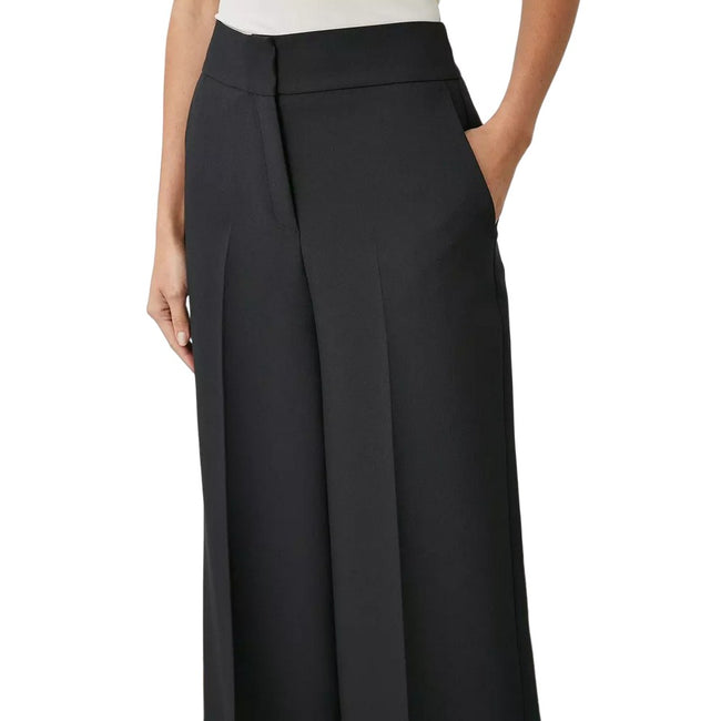 Black - Side - Principles Womens-Ladies Premium Wide Leg Pants