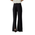 Black - Back - Principles Womens-Ladies Split Hem Wide Leg Pants
