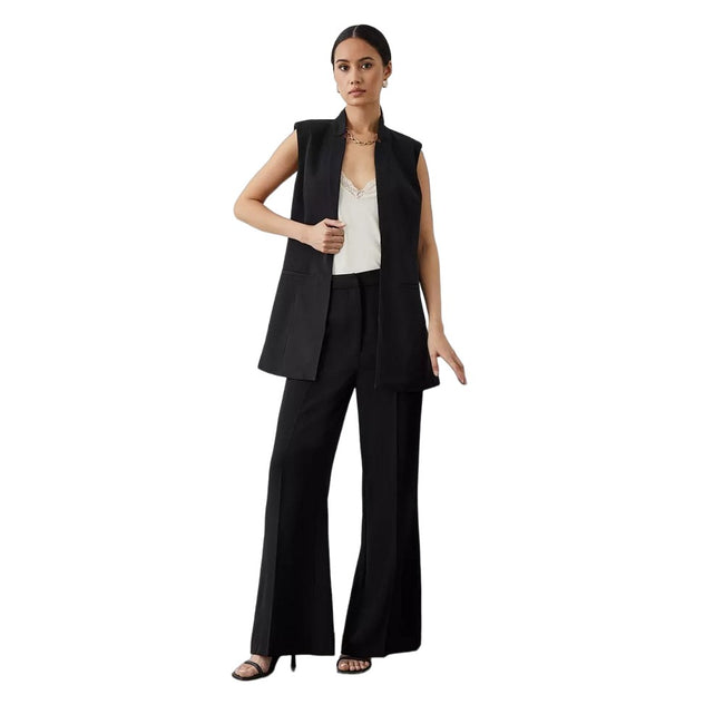 Black - Lifestyle - Principles Womens-Ladies Split Hem Wide Leg Pants
