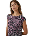 Blush - Side - Principles Womens-Ladies Leopard Print Mesh Top