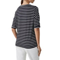 Black - Back - Principles Womens-Ladies Stripe Buttoned Cuff T-Shirt