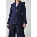 Navy - Front - Principles Womens-Ladies Belted Single-Breasted Blazer