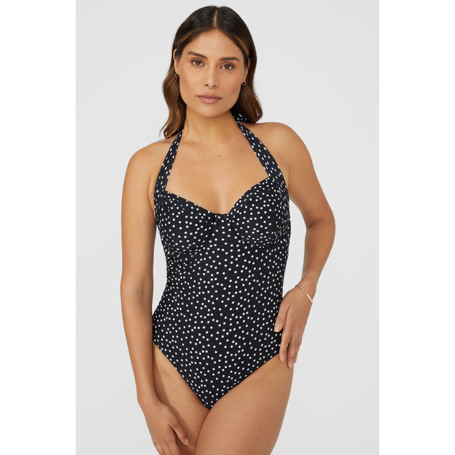 Monochrome - Front - Gorgeous Womens-Ladies Spotted Underwired One Piece Bathing Suit