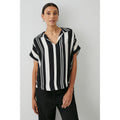 Black-White - Front - Principles Womens-Ladies Stripe Collared Shirt