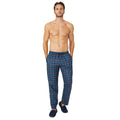 Green - Pack Shot - Debenhams Mens Microfleece Double Checked Straight Leg Lounge Pants