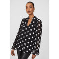 Monochrome - Front - Principles Womens-Ladies Spotted Tie Neck Blouse