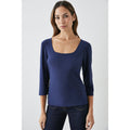 Navy - Front - Principles Womens-Ladies Soft Touch 3-4 Sleeve Top