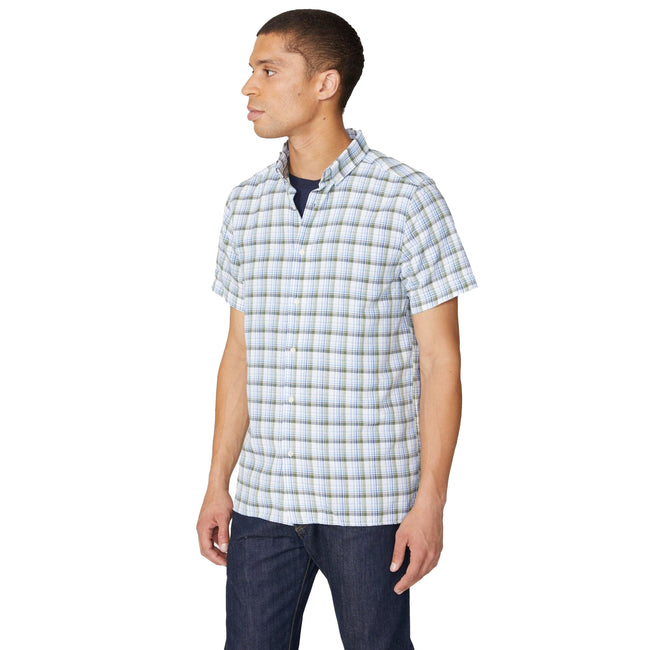 Green - Front - Mantaray Mens Checked Shirt