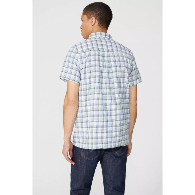 Green - Back - Mantaray Mens Checked Shirt