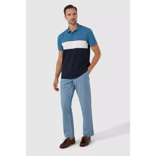 Blue - Close up - Maine Mens Straight Leg Chinos