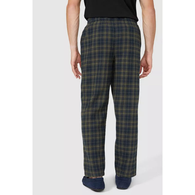 Dark Green - Side - Debenhams Mens Woven Checked Lounge Pants