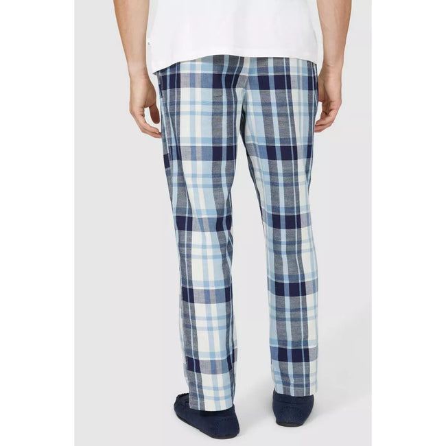 Blue - Back - Debenhams Mens Woven Checked Lounge Pants