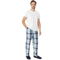 Blue - Front - Debenhams Mens Woven Checked Lounge Pants
