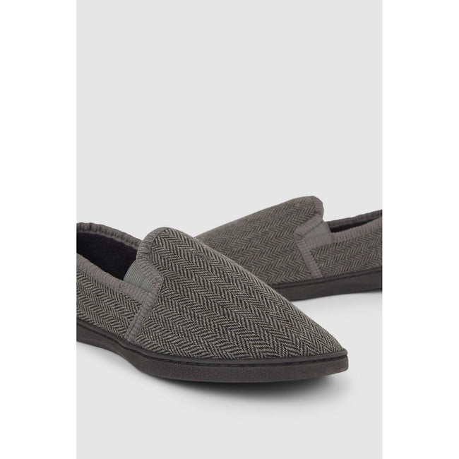 Gray - Lifestyle - Debenhams Mens Herringbone Slippers