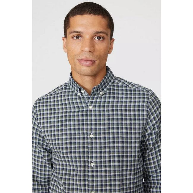 Green - Side - Maine Mens Checked Shirt