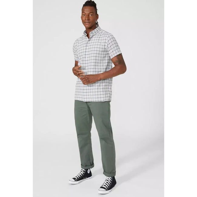 Taupe - Lifestyle - Mantaray Mens Checked Textured Shirt