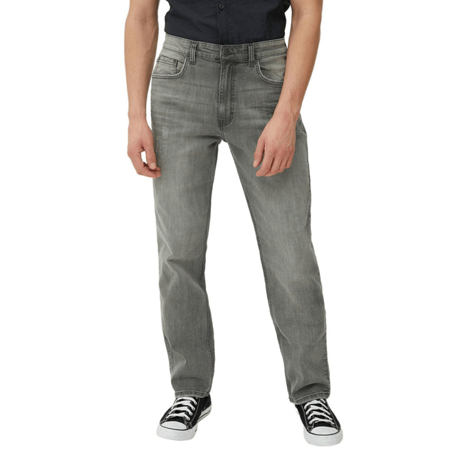Gray - Front - Mantaray Mens Washed Straight Jeans