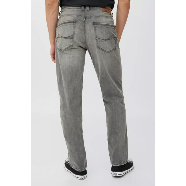 Gray - Back - Mantaray Mens Washed Straight Jeans