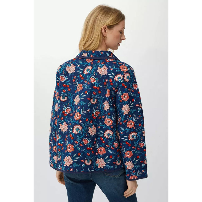 Denim - Back - Mantaray Womens-Ladies Floral Collared Padded Jacket