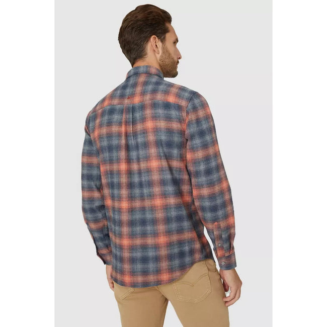 Burnt Orange - Back - Mantaray Mens Checked Shirt