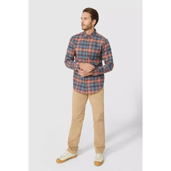 Burnt Orange - Pack Shot - Mantaray Mens Checked Shirt