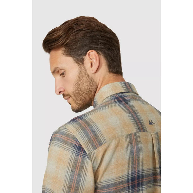 Oatmeal - Side - Mantaray Mens Checked Shirt